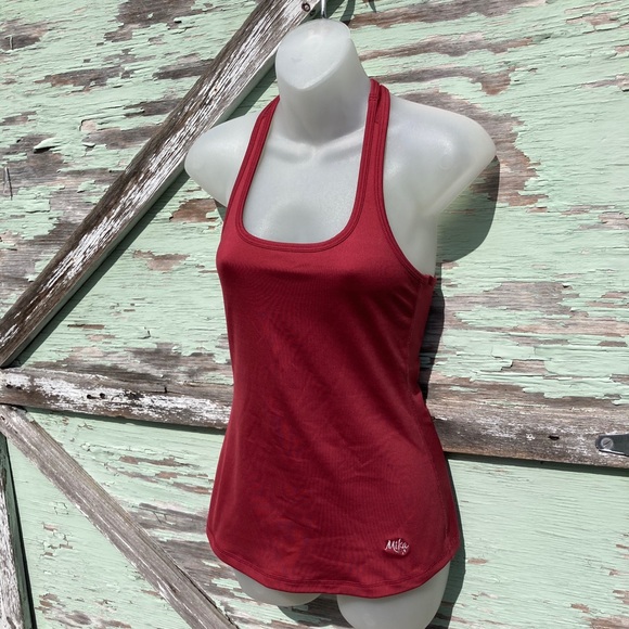 Braided Strap Athletic Tank Top Mika Cranberry Red - Picture 8 of 11
